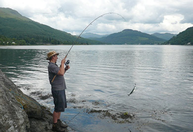 Craig catching mackerel on Loch Long